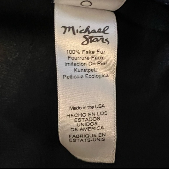 MICHAEL STARS Long Coat Cozy Faux Fur Jacket Gray Black Longline Size Medium - Picture 15 of 16